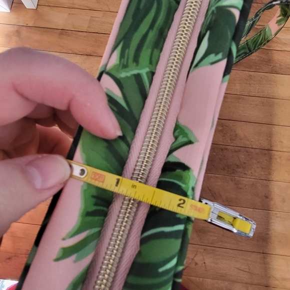 Sophia Joy Pink and Green Leaf Print Travel Cosmetic Bag - Picture 7 of 9